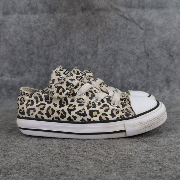 Converse Shoes Infant 9 Sneakers Chuck Taylor All Star Low Toddler Leopard Print - Picture 2 of 14